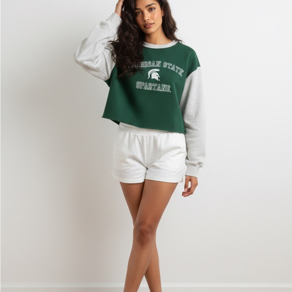 Green and Gray Spartan Sweatshirt Michigan State University